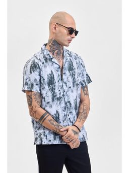 Snitch - Blue Abstract Box Fit Shirt
