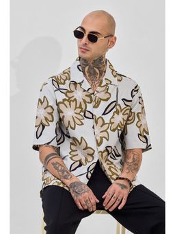 Snitch - Off White Floral Box Fit Shirt