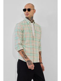 Snitch - Green Checks Regular Fit Shirt