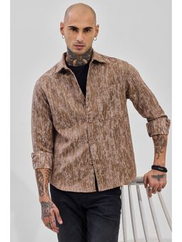 Snitch - Brown Printed Relaxed Fit Shirt