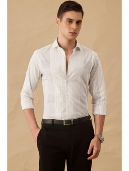 Snitch - White Checks Slim Fit Luxe Shirt