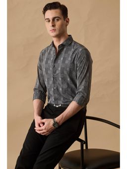 Snitch - Black Checks Slim Fit Luxe Shirt