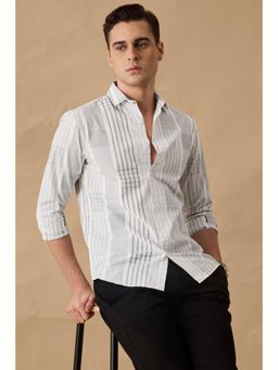 Snitch - White Checks Slim Fit Luxe Shirt