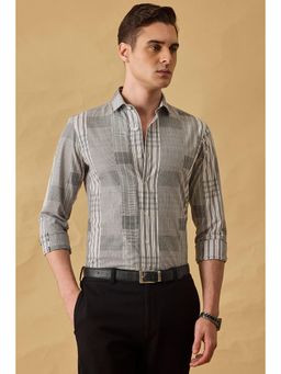 Snitch - Grey Checks Slim Fit Luxe Shirt