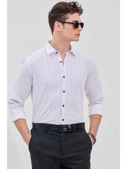 Snitch - White Stripes Slim Fit Shirt