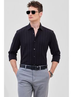Snitch - Black Stripes Slim Fit Shirt