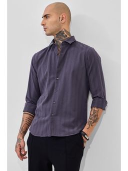 Snitch - Purple Stripes Slim Fit Shirt