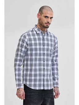 Snitch - White Checks Slim Fit Shirt