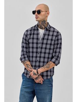 Snitch - Black Checks Slim Fit Shirt