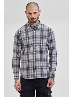Snitch - Light Grey Checks Button Down Shirt