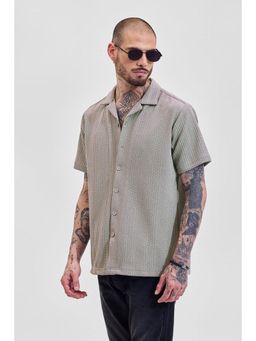 Snitch - Grey Textured Box Fit Shirt