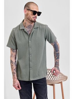 Snitch - Sage Textured Box Fit Shirt