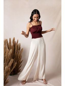 Twenty Dresses by Nykaa Fashion - Maroon Solid Square Neck Crop Top