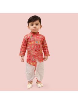 ETHNIKS NEURON - Boys Cotton Satin Regal Elegance Kurta and Dhoti (Set of 2)