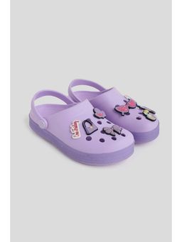 One Friday - Kids Lavender Charm Clogs with Glitter Sole and Strap - Lightweight and Stylish