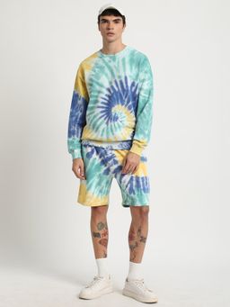 The Bear House - Men White Tie And Dye Regular Fit Sweatshirt