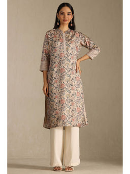 Soch - Women Beige Floral Kurta