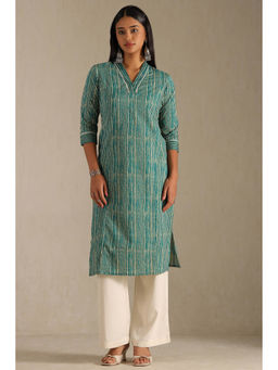 Soch - Women Green Stripes Kurta