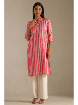 Soch - Women Pink Stripes Kurta