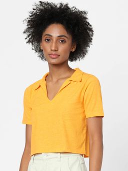 ONLY - Women Casual Wear Orange T-Shirt