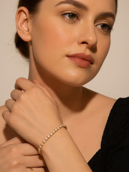 ZAISHA - White 18K Gold Plated Pino Zirconia Tennis Bracelet