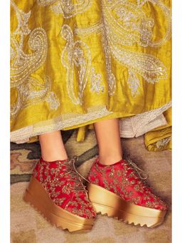 Anaar - Red Heirloom Signature Wedge Sneakers