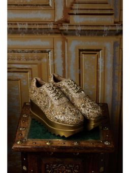 Anaar - Gold Elegante Wedge Sneakers