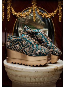Anaar - Teal Riviera Wedge Sneakers