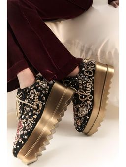 Anaar - Black Lustre Love Wedge Sneakers