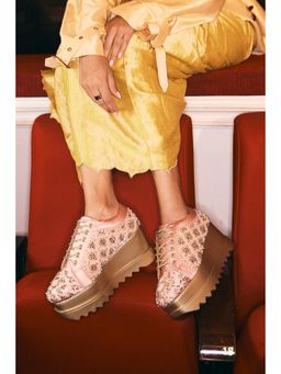 Anaar - Rose Gold Jhoomer Wedge Sneakers