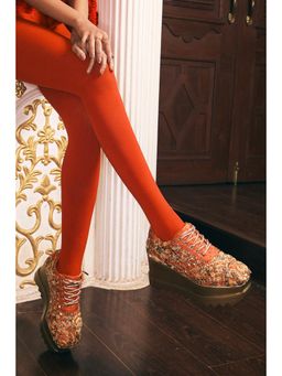 Anaar - Orange Sitara Wedge Sneakers