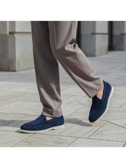 NAUVAB - Nagra Blue Suede Round Toe Loafer