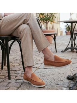 NAUVAB - Nagra Tan Suede Round Toe Loafer