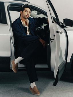 NAUVAB - Nagra Brown Suede Round Toe Loafer