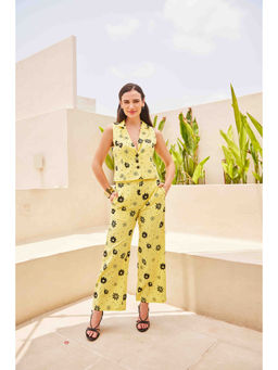 HOUSE OF SAL - Yellow Diza Co-Ord Set Waistcoat and Pants (Set of 2)