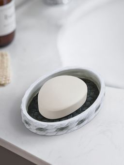 OBSESSIONS - Polyresin Soap Dish with Hole, Charcoal
