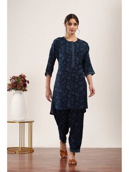 Rangriti - Women Blue Viscose Rayon Kurta with Pant