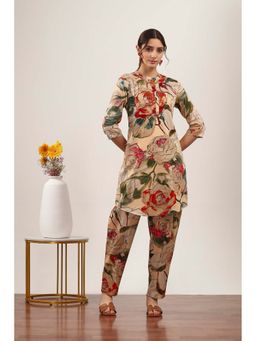 Rangriti - Women White Cotton Kurta with Pant