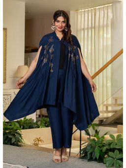 Juniper - Navy Blue Embellished Kaftan and Pant