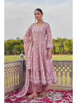 Autumnlane - Grithav Orchid Full Heavy Work Anarkali and Pant with Dupatta (Set of 3)