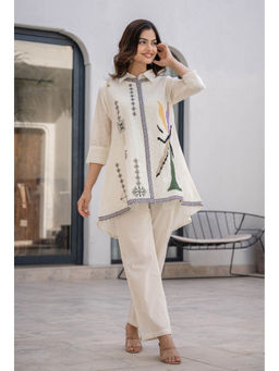 Autumnlane - Hemal Spiral Embroidery Cotton Co-Ord (Set of 2)