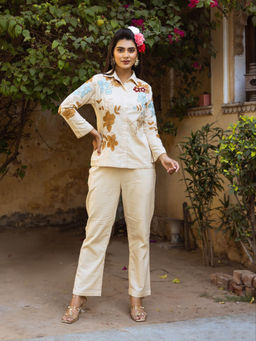 Autumnlane - Viva Tan Embroidery Cotton Co-Ord (Set of 2)