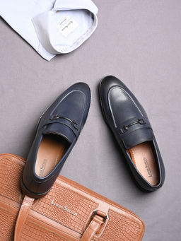 Louis Stitch - Men Federal Blue Formal Slip On Moccasin Shoes