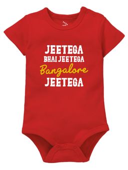 Zeezeezoo - Cricket Baby Rcb Bodysuit Jeetega Bangalore Jeetega Red