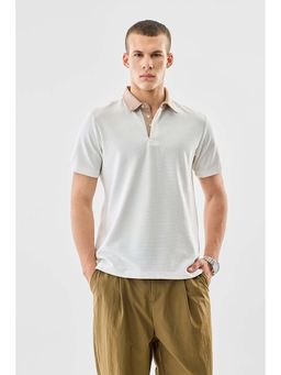 Snitch - White Solid Half Sleeves Regular Casual Polo T-Shirt