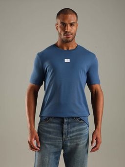 Tommy Hilfiger - Blue Solid Regular Fit Cotton T-Shirt