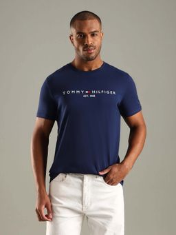 Tommy Hilfiger - Navy Blue Regular Fit Cotton T-Shirt