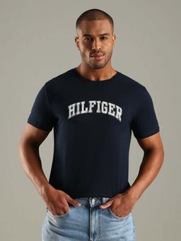 Tommy Hilfiger - Navy Blue Logo Regular Fit Cotton T-Shirt