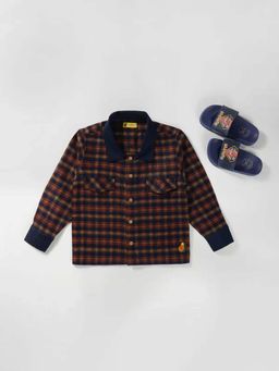 Avokiddos - Boys Contrast Denim Collar Overshirt