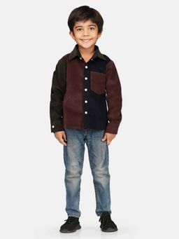 Avokiddos - Boys Colorblocked Corduroy Shirt